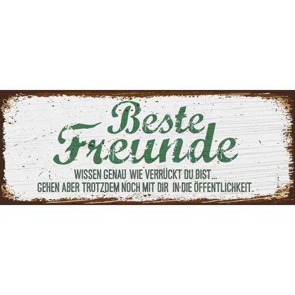 Vianmo Insegna In Legno 10X27 Cm Beste Freunde VerrüCkt Wissen Genau-image