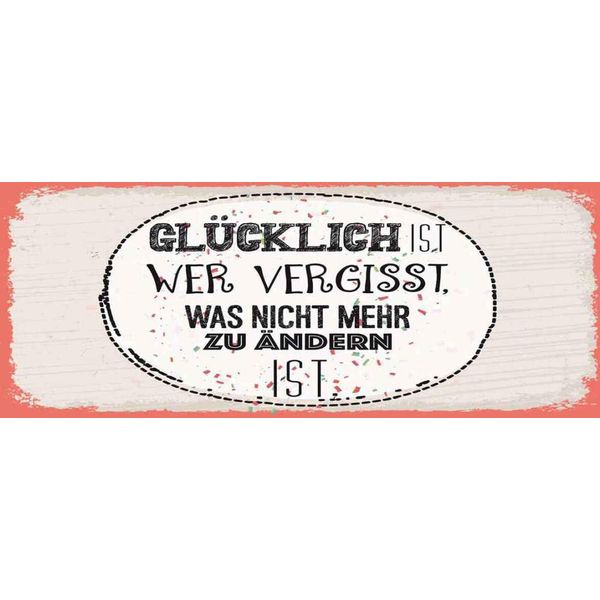 Vianmo Insegna In Legno 10X27 Cm GlüCklich Wer Vergisst-image