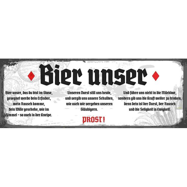 Vianmo Insegna In Legno 10X27 Cm Bier Unser Prost-image