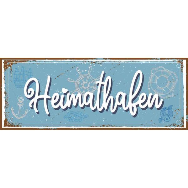 Vianmo Insegna In Legno 10X27 Cm Heimathafen-image