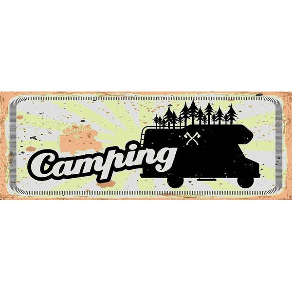 Vianmo Insegna In Legno 10X27 Cm Camping Wohnmobil-image