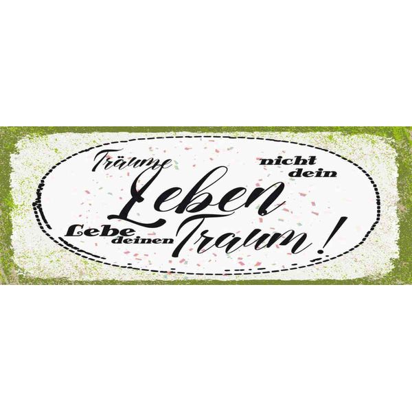 Vianmo Insegna In Legno 10X27 Cm TräUme Nicht Dein Leben Lebe Traum-image