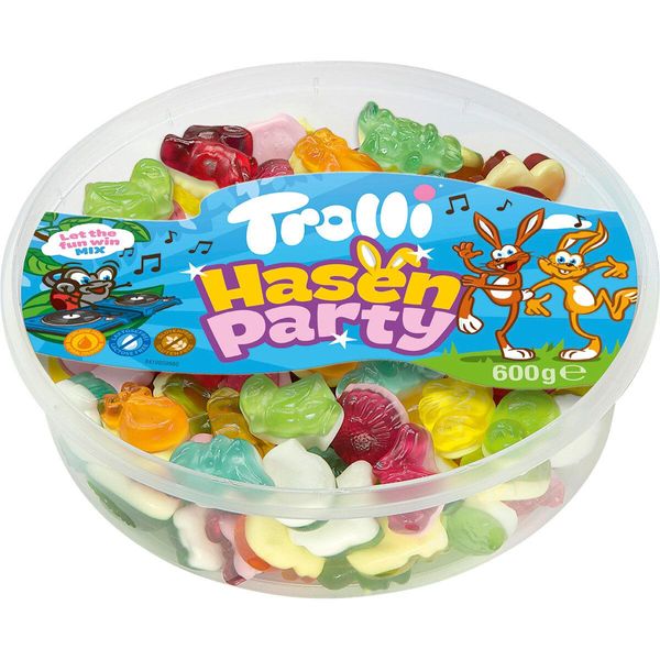 Gomme Alla Frutta Trolli Bunny Party Con Base Di Zucchero Bianco E Schiuma 600G-image