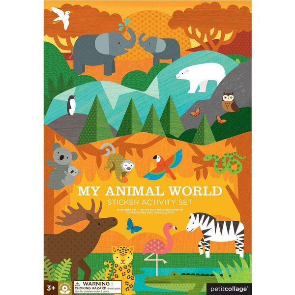Petit Collage Adesivi Riutilizzabili Con Scena Il Mio Mondo Animale-image