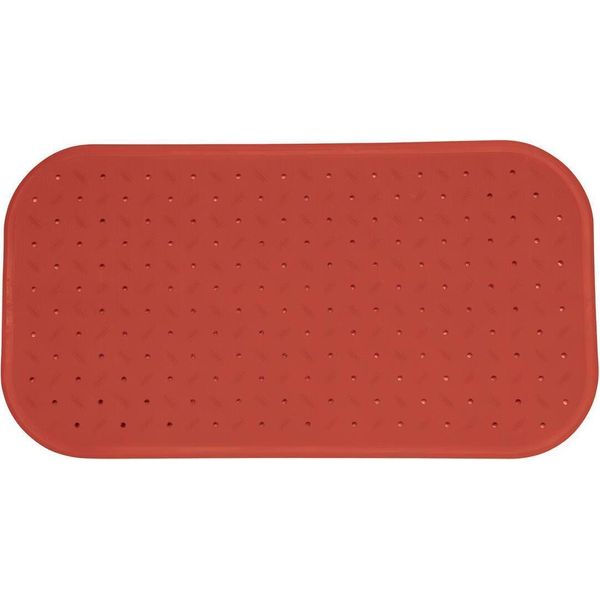 Msv Premium Tappetino Da Doccia Tappetino Da Bagno Tappetino Da Bagno Antibatterico Antiscivolo Con Ventose - Rosso Terracotta - Profuma Di Rose - Circa 36 X 97 Cm - Lavabile A 60° Gradi-image