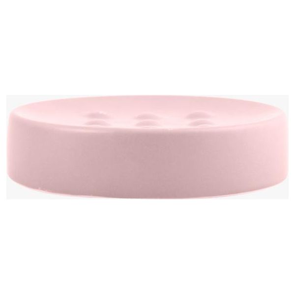 Spirella Portasapone Look Pietra Accessori Bagno Decorativi Portasapone "Tube"" Dimensioni: 11 X 11 X 3 Cm - Rosa Opaco"-image