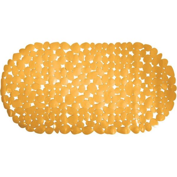 Msv Tappetino Per Doccia Tappetino Per Vasca Tappetino Antiscivolo "Ciottolo"" - Antibatterico Antiscivolo Con Ventose - Giallo Zafferano - 35 X68 Cm"-image