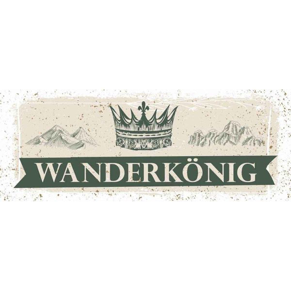 Vianmo Insegna In Legno 10X27 Cm WanderköNig Krone Berge-image