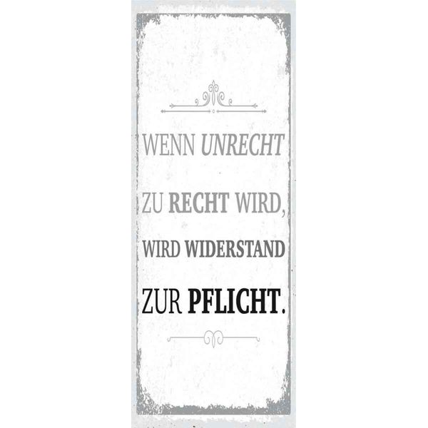 Vianmo Insegna In Legno 27X10 Cm Wenn Unrecht Zu Recht Wird-image