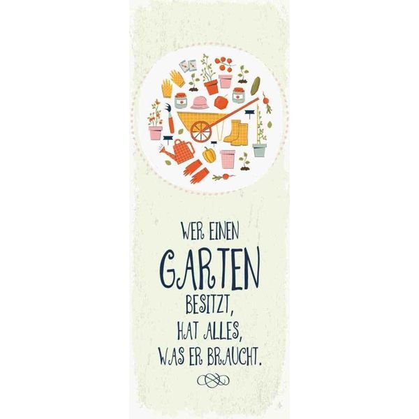 Vianmo Insegna In Legno 27X10 Cm Wer Garten Besitzt Hat Alles-image