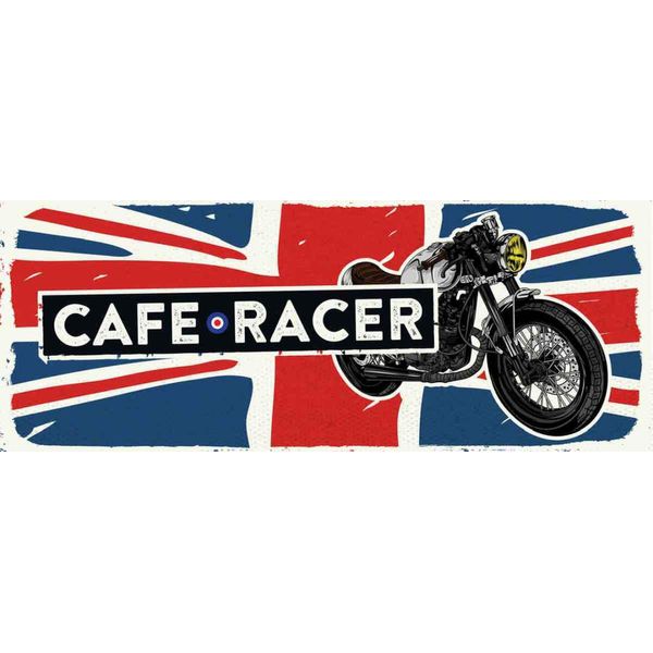 Vianmo Insegna In Legno 10X27 Cm Cafe Racer Motorrad Uk-image