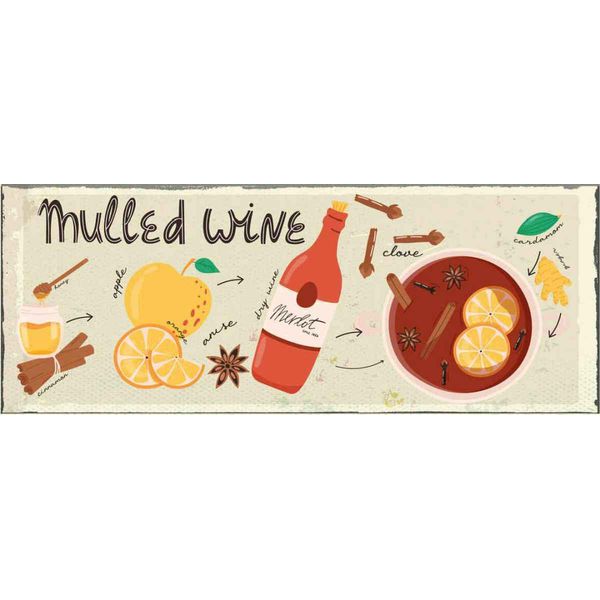 Vianmo Insegna In Legno 10X27 Cm Mulled Wine Anise Honey Apple-image
