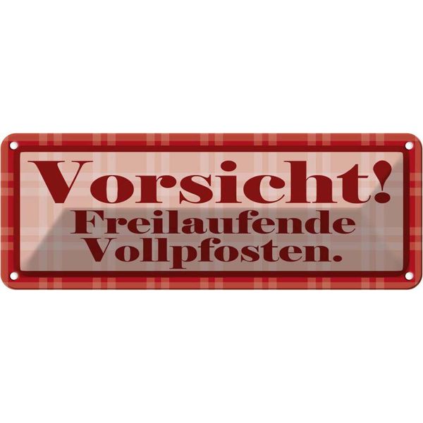 Vianmo Insegna Di Latta 10X27 Cm Vorsicht Freilaufende Vollpfosten-image