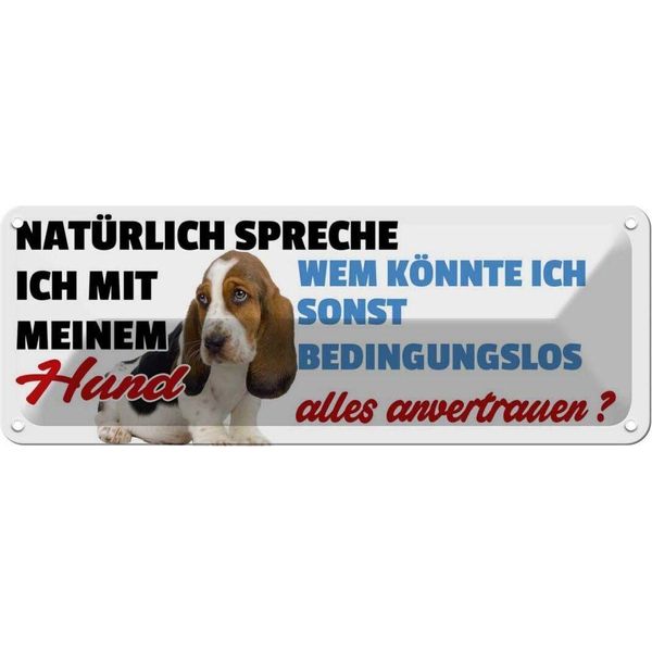 Vianmo Insegna Di Latta 10X27 Cm Hund Alles Anvertrauen-image