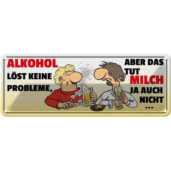 Vianmo Insegna Di Latta 10X27 Cm Alkohol LöSt Keine Probleme-image