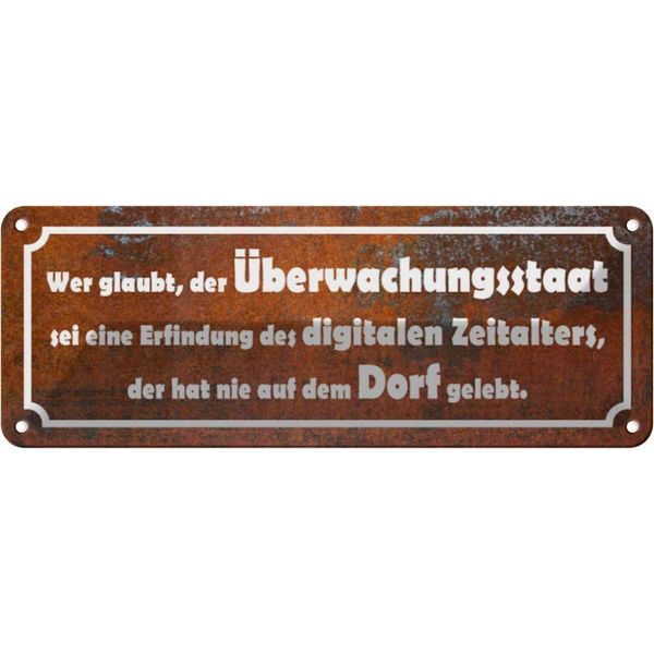 Vianmo Insegna Di Latta 10X27 Cm Wer Glaubt ÜBerwachungsstaat-image