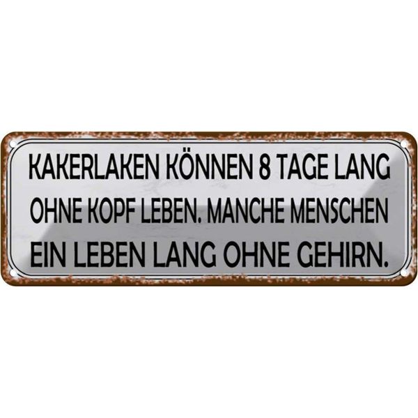 Vianmo Insegna Di Latta 10X27 Cm Kakerlaken Ohne Kopf Menschen-image