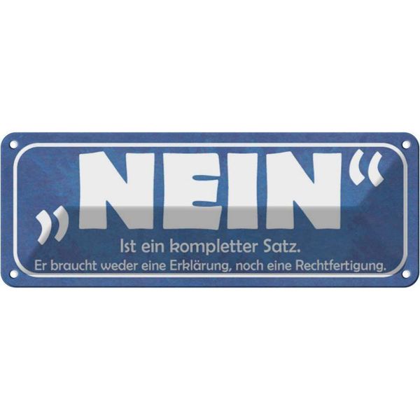 Vianmo Insegna Di Latta 10X27 Cm Nein Ist Ein Kompletter Satz-image