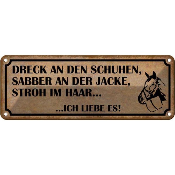 Vianmo Insegna Di Latta 10X27 Cm Dreck Shuhen Stroh Haar Reiter-image