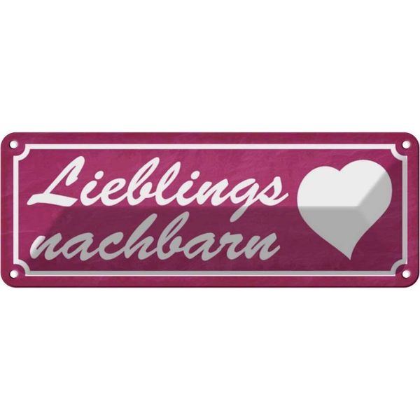Vianmo Insegna Di Latta 10X27 Cm Lieblingsnachbarn Herz-image