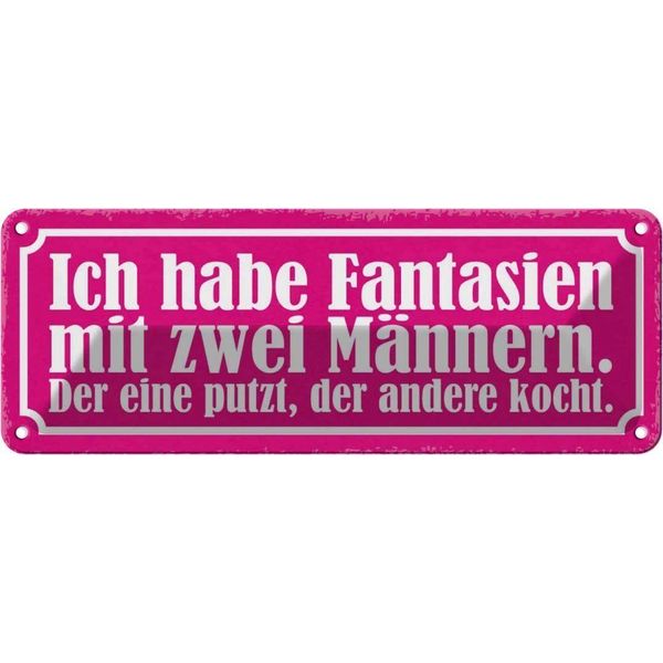 Vianmo Insegna Di Latta 10X27 Cm Fantasien Zwei MäNnern 1 Putzt-image