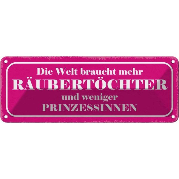 Vianmo Insegna Di Latta 10X27 Cm RäUbertöChter Statt Prinzessin-image