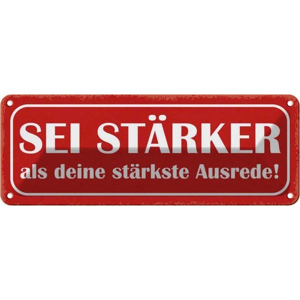 Vianmo Insegna Di Latta 10X27 Cm Sei StäRker Als Deine Ausrede-image