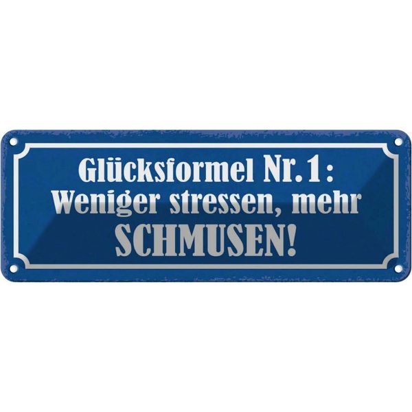 Vianmo Insegna Di Latta 10X27 Cm Weniger Stressen Mehr Schmusen-image