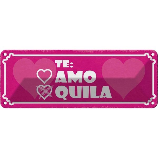 Vianmo Insegna Di Latta 10X27 Cm Te: Herz Amo Quila-image