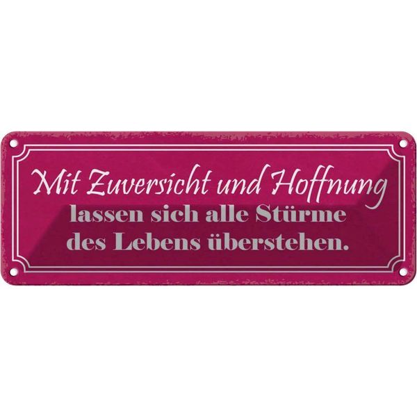 Vianmo Insegna Di Latta 10X27 Cm Hoffnung Alle StüRme üBersehen-image