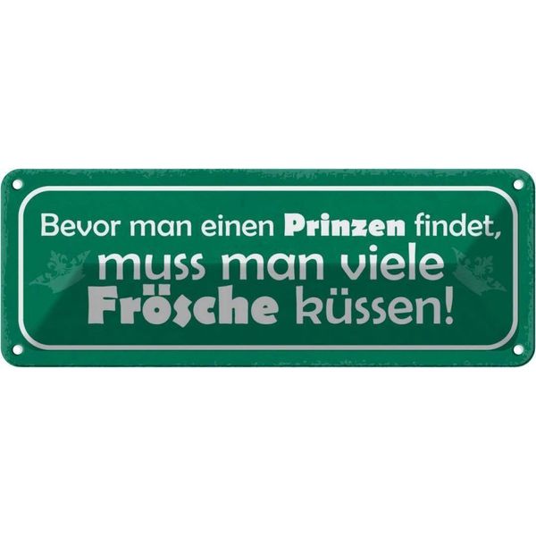 Vianmo Insegna Di Latta 10X27 Cm Bevor Man Prinzen Viele FröSche-image