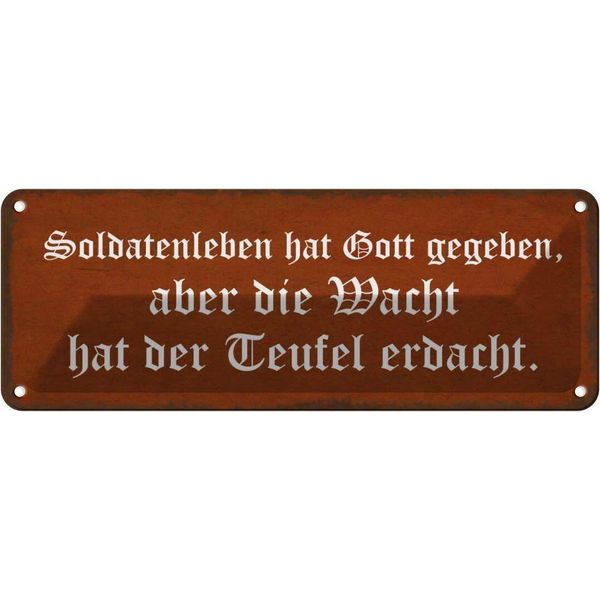 Vianmo Insegna Di Latta 10X27 Cm Soldatenleben Hat Gott Gegeben-image