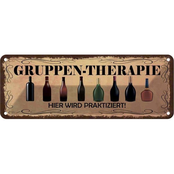 Vianmo Insegna Di Latta 10X27 Cm Alkohol Gruppen Therapie Hier-image
