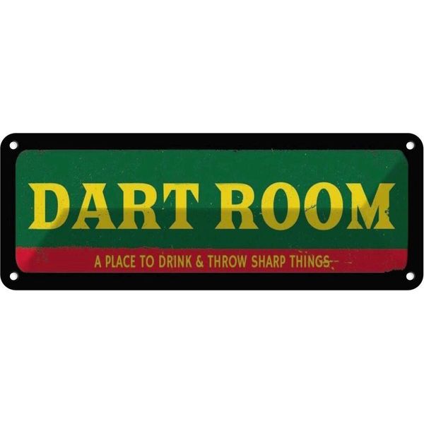Vianmo Insegna Di Latta 10X27 Cm The Dart Room A Place To Drink-image