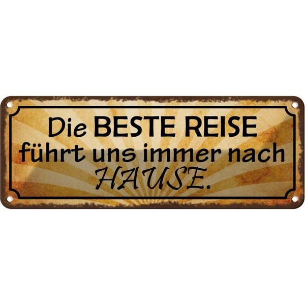 Vianmo Insegna Di Latta 10X27 Cm Beste Reise FüHrt Uns Nach Hause-image
