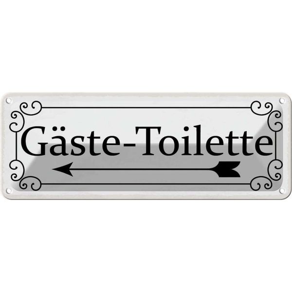 Vianmo Insegna Di Latta 10X27 Cm GäSte-Toilette Links-image