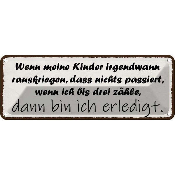 Vianmo Insegna Di Latta 10X27 Cm Kinder Passiert Nichts Wenn Ich-image