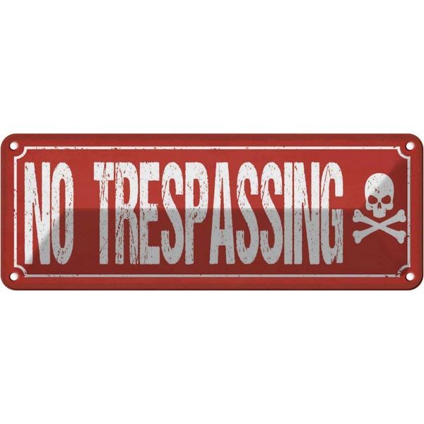 Vianmo Insegna Di Latta 10X27 Cm No Trespassing-image