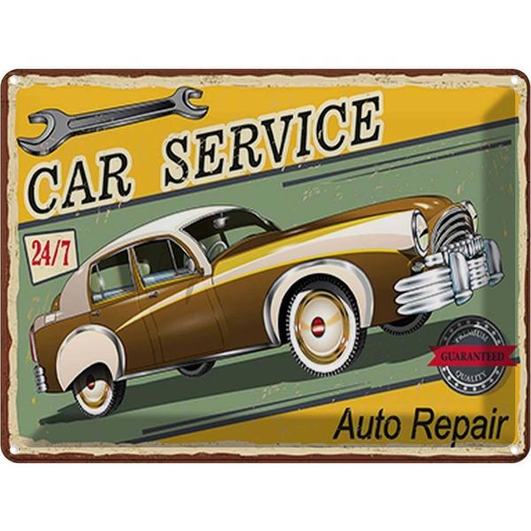 Vianmo Insegna Di Latta 30X40 Cm Car Service 24/7 Auto Repair-image