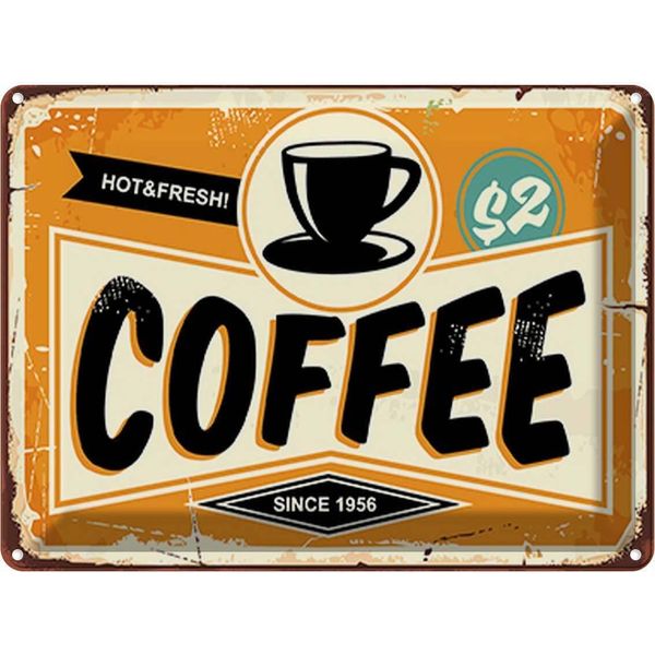 Vianmo Insegna Di Latta 30X40 Cm Kaffee Hot Fresh Coffee-image