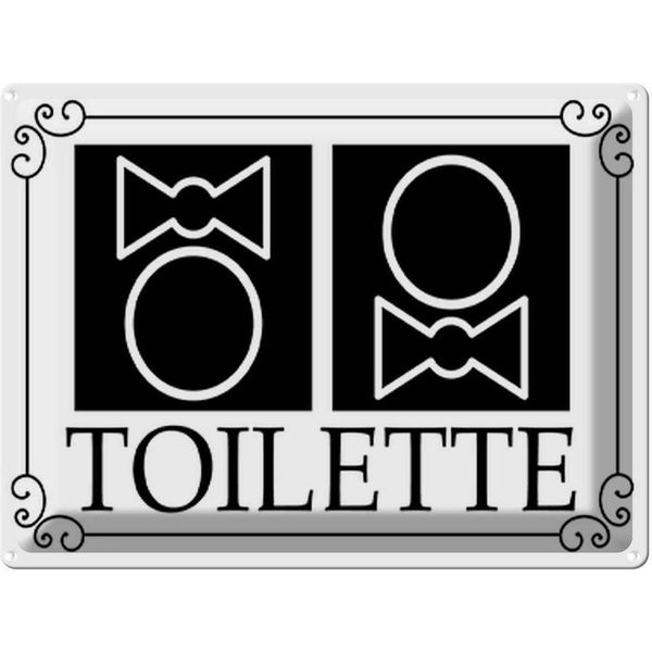 Vianmo Insegna Di Latta 30X40 Cm Wc Piktogramm Toilette-image
