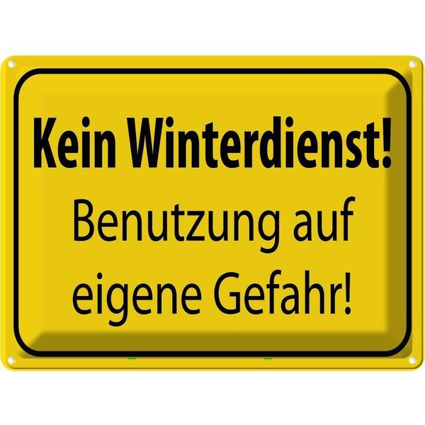 Vianmo Insegna Di Latta 30X40 Cm Kein Winterdienst Eigene Gefahr-image