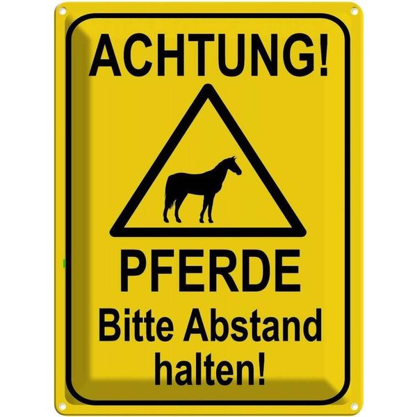 Vianmo Insegna Di Latta 40X30 Cm Achtung Pferde Abstand Halten-image