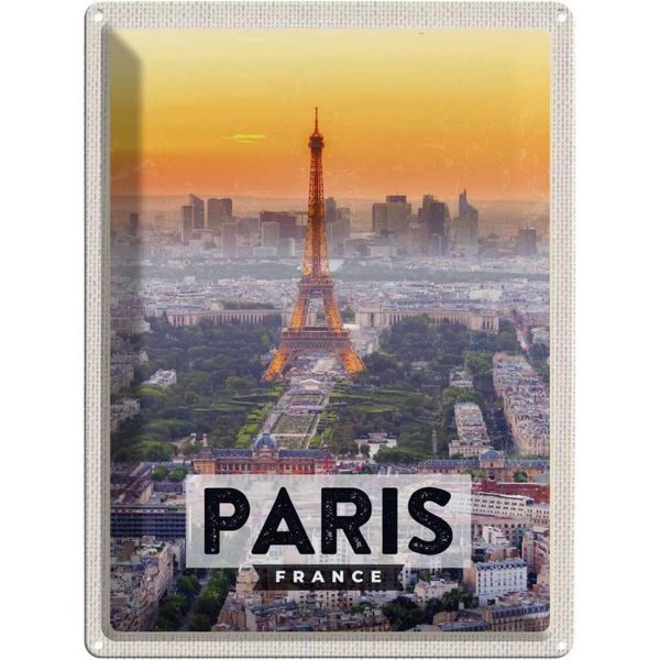 Vianmo Insegna Di Latta 40X30 Cm Paris Frankreich Eiffelturm-image