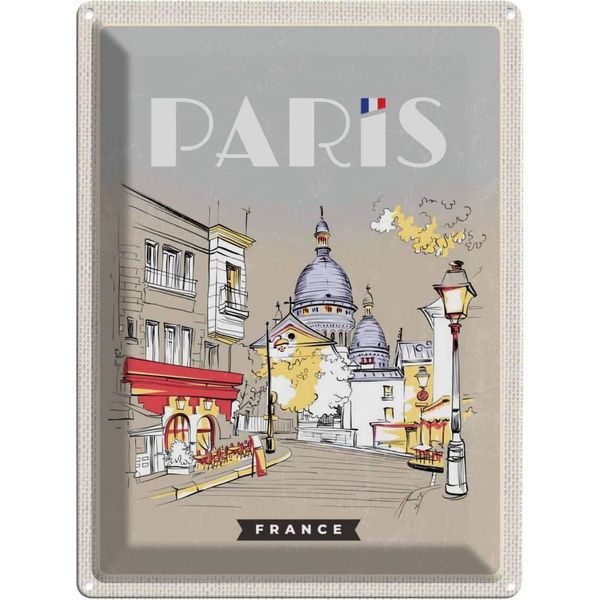Vianmo Insegna Di Latta 40X30 Cm Paris Frankreich GemäLde Stadt-image