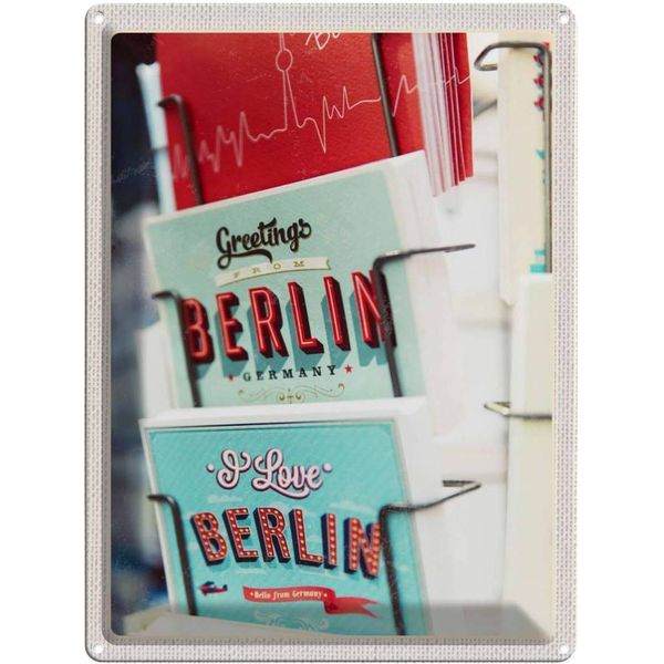Vianmo Insegna Di Latta 40X30 Cm Berlin Deutschland Postkarte-image