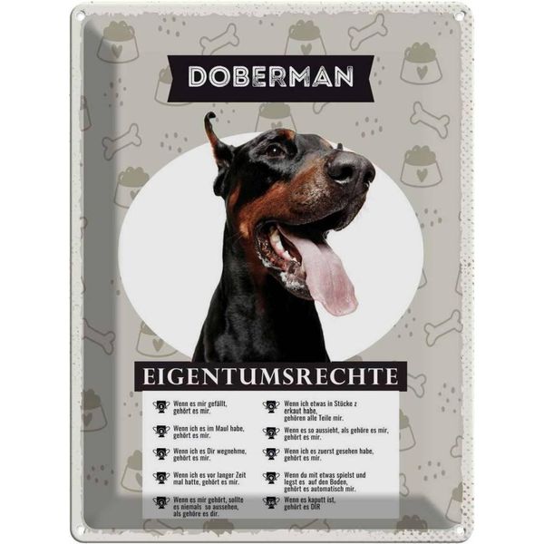 Vianmo Insegna Di Latta 40X30 Cm Doberman Eigentumsrechte-image