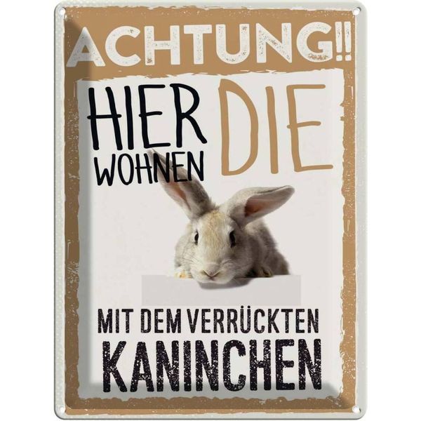 Vianmo Insegna Di Latta 40X30 Cm Tiere Achtung Hier Kaninchen-image