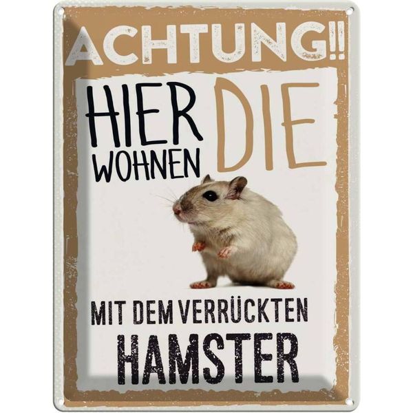 Vianmo Insegna Di Latta 40X30 Cm Tiere Achtung Hier Hamster-image