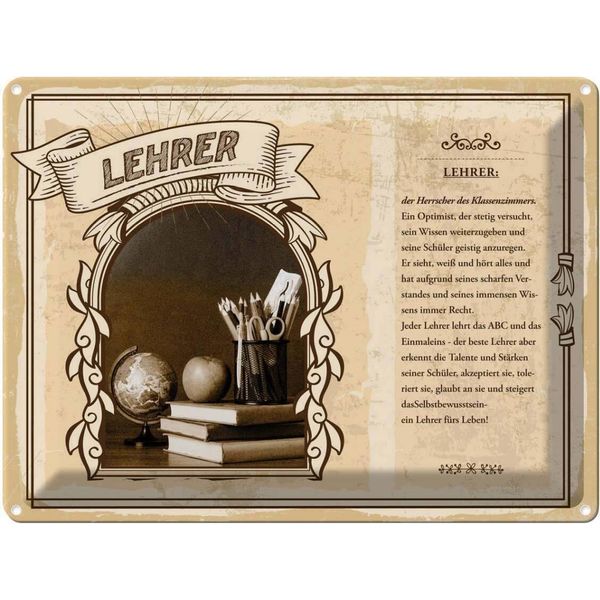 Vianmo Insegna Di Latta 30X40 Cm Lehrer Herrscher Klassenzimmers-image
